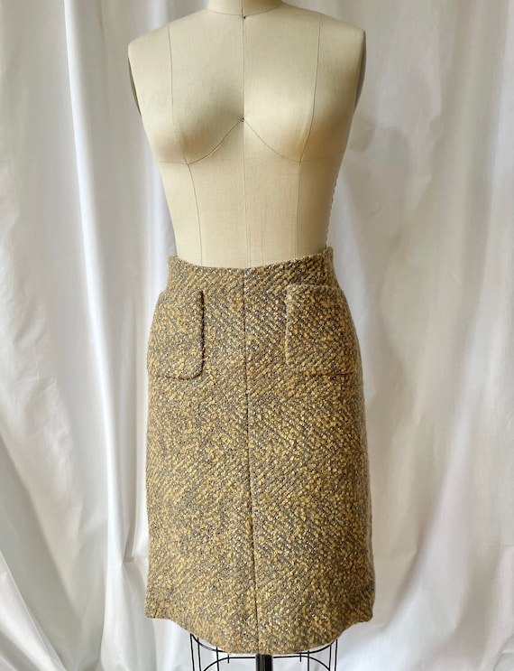 Vintage Chanel Wool Tweed Pencil Skirt
