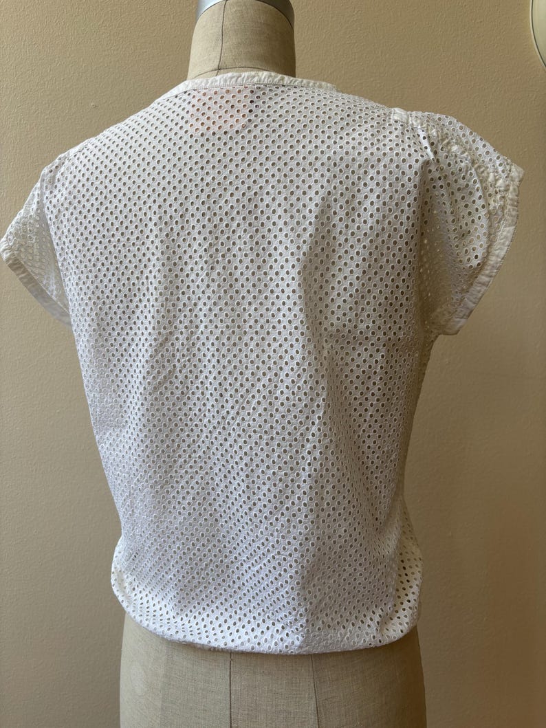 Vintage Courreges vit bomullstopp från 1980-talet bild 5