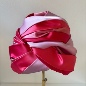 Vintage 1960s Christian Dior Pink Satin Turban
