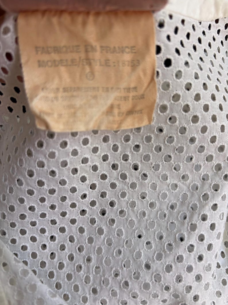 Vintage Courreges vit bomullstopp från 1980-talet bild 8