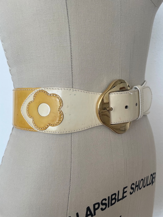 Vintage 1980s Escada Patent Leather Belt - image 3