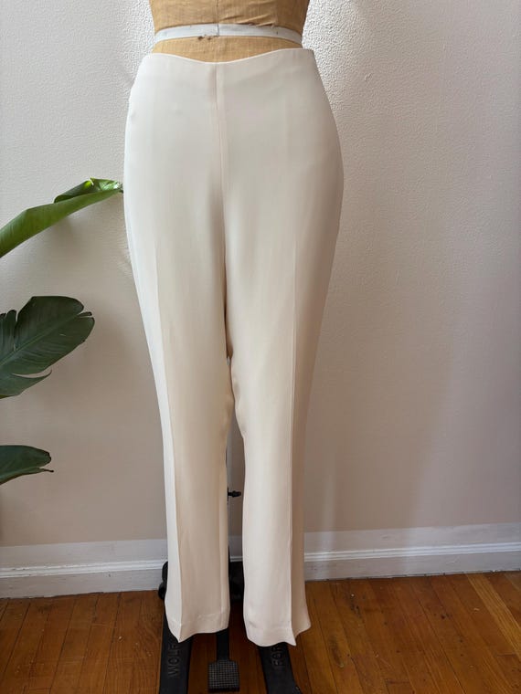 Ralph Lauren Purple Label, Vintage Ralph Lauren Purple Label Ivory Silk Pants