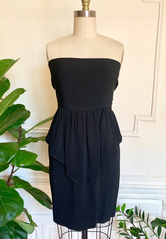 Vintage Thierry Mugler Strapless Black Cocktail Dr