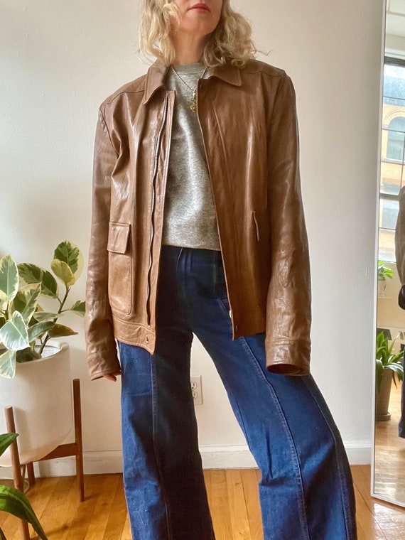 Vintage Valentino Garavani Brown Leather Jacket
