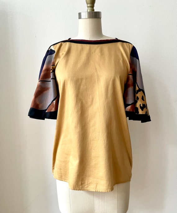 Vintage 1980s Jeanne Marc Fan Sleeve Top - image 2