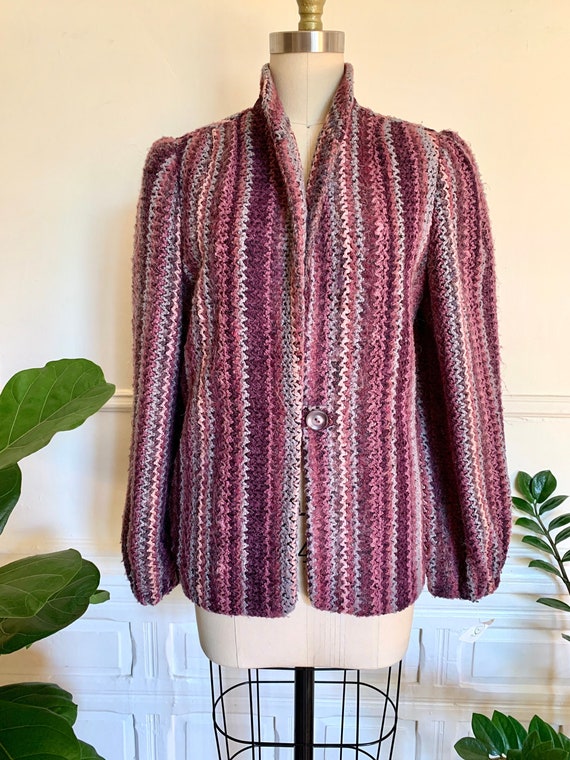 Vintage 70s Purple Knit Donnybrook Jacket Size S/M