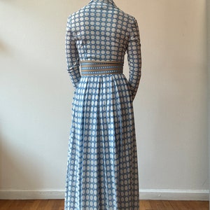 Vintage 1970s Blue Printed Maxi Dress zdjęcie 4