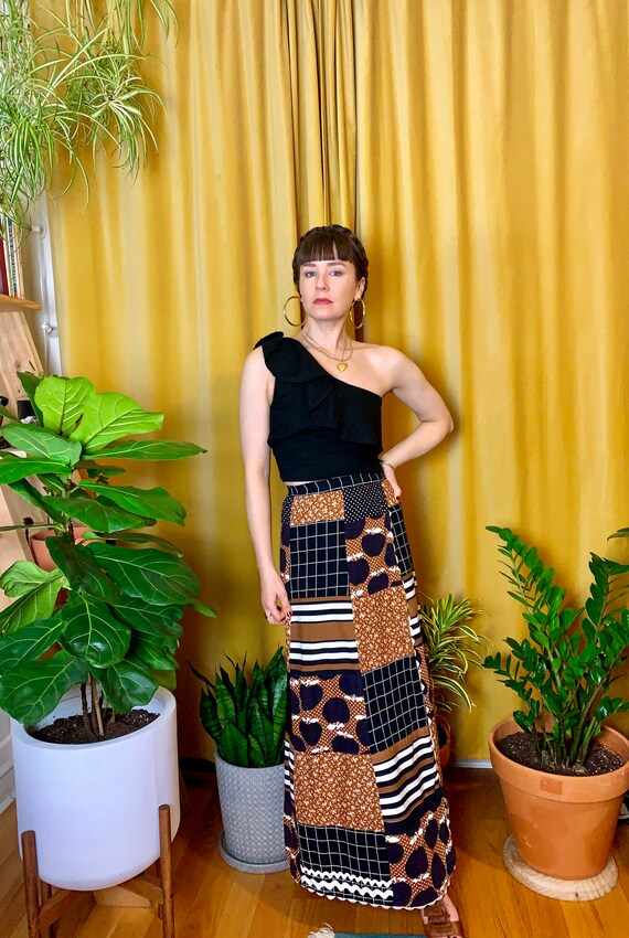 1960s/70s Reversible Patchwork Wrap Style Maxi Ski