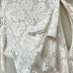 Vintage 1970s Ruffle Neck Lace Blouse image 4