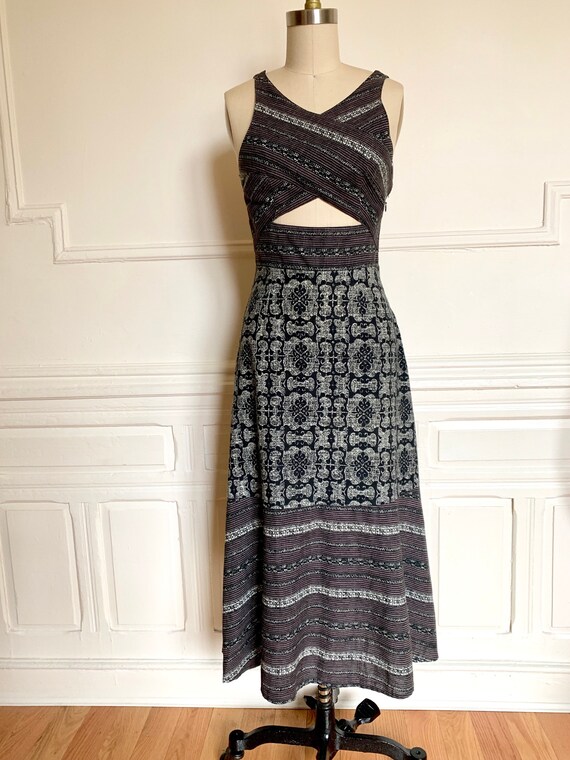 Vintage Printed Cotton Cutaway Sundress