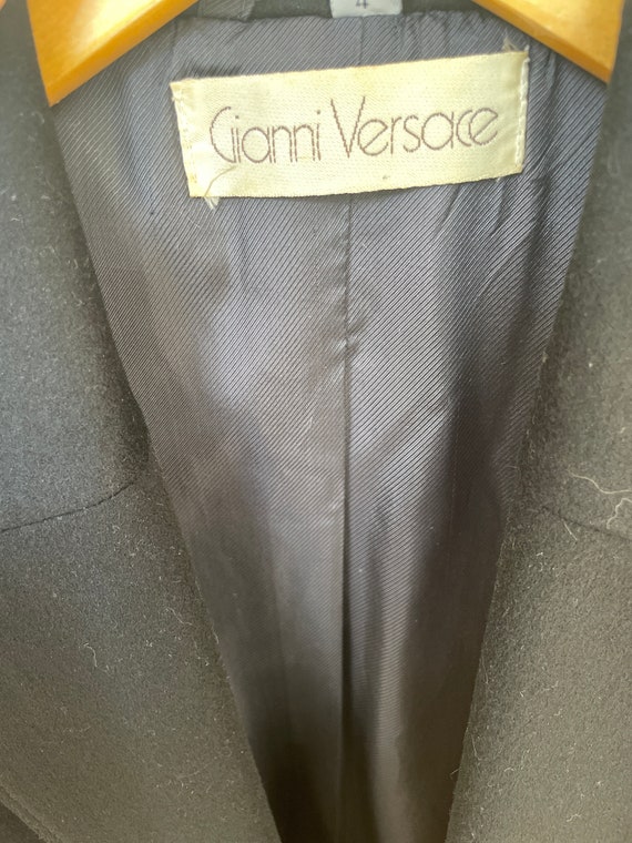 Vintage Gianni Versace Black Wool Blazer - image 6