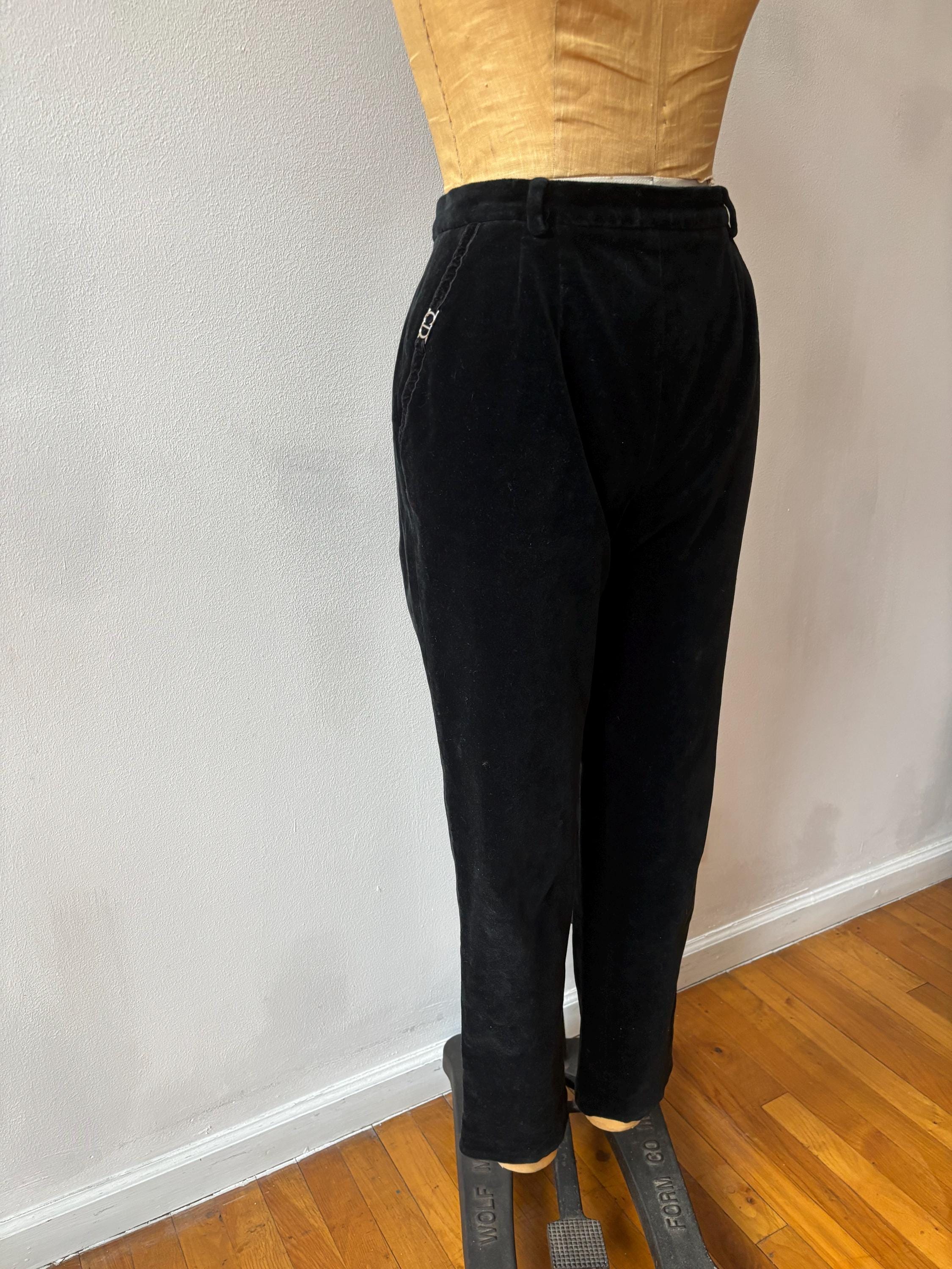 80's~90's Christian Dior スラックス archive Vintage 1980s Christian Dior Black Velvet Trousers - Etsy