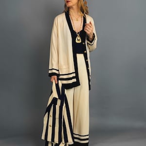 Vintage 1980er Escada Strickjacke & Palazzo Hose Ensemble