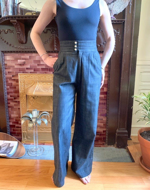 Vintage High Waisted Cummerbund Pants