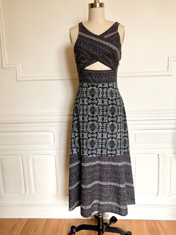 Vintage Printed Cotton Cutaway Sundress