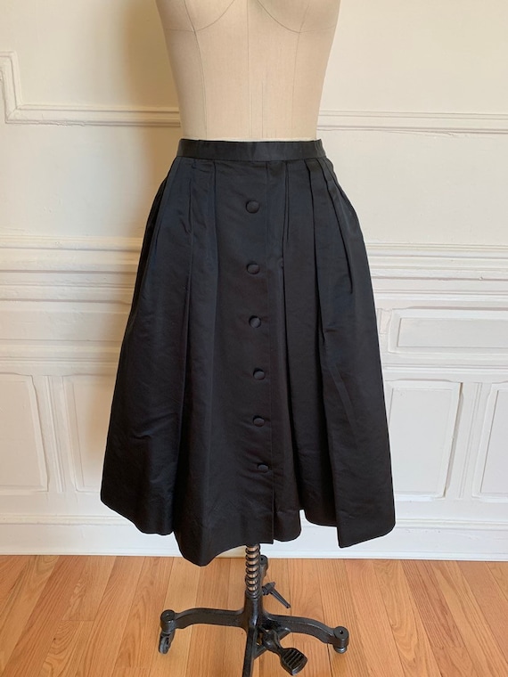 Full Pleated Satin Bullocks Wilshire Skirt • Satin