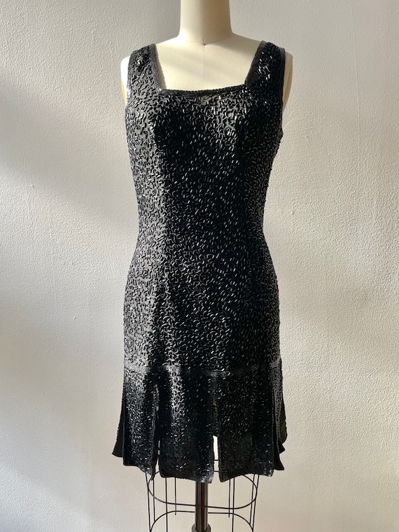 Vintage Laurence Kazar Black Beaded Dress