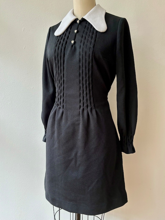 Vintage 1960s Peggy Lane Black Cocktail Dress - image 2
