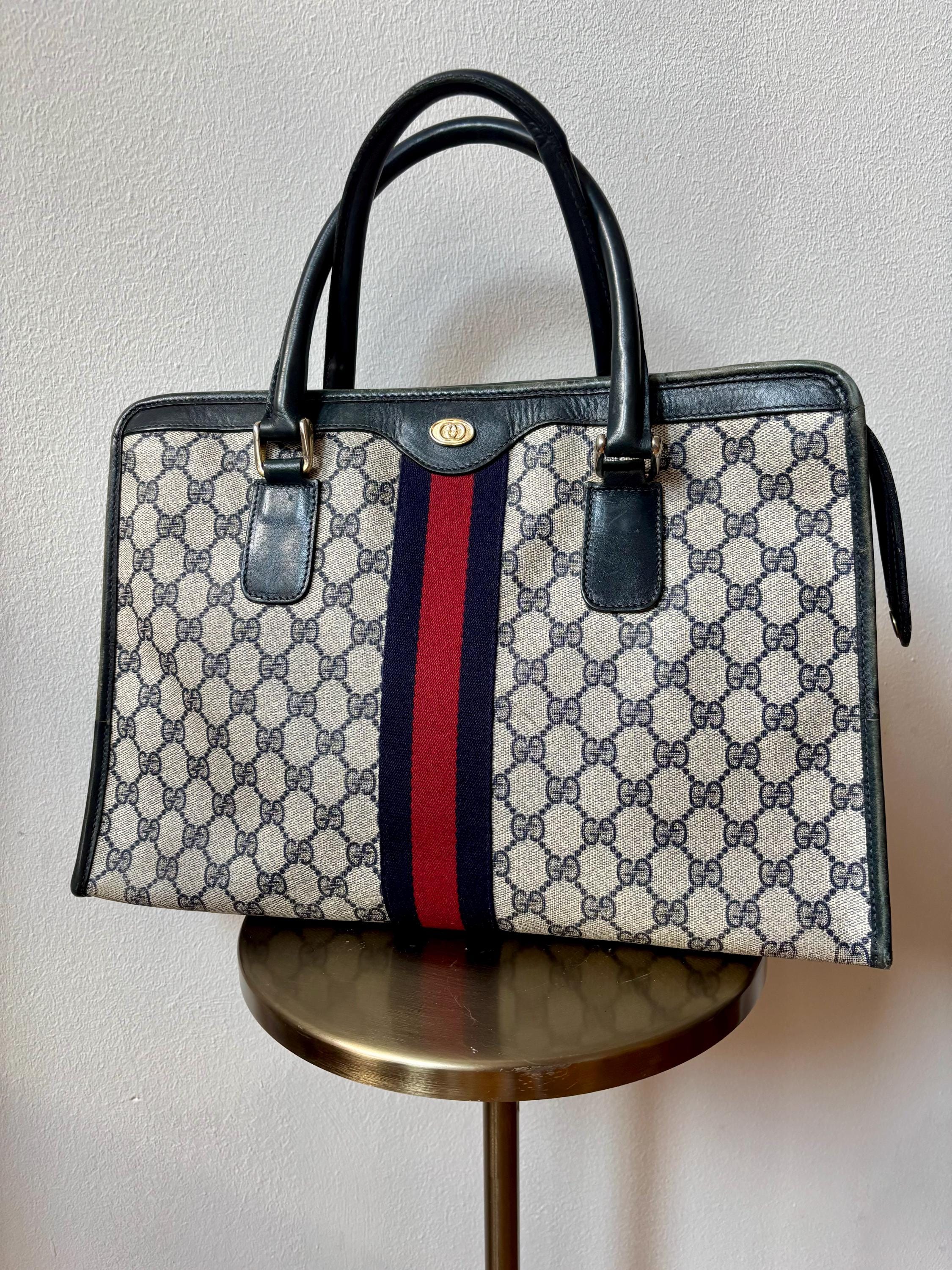 Vintage Gucci GG Supreme Boston Top Handle Bag - Etsy