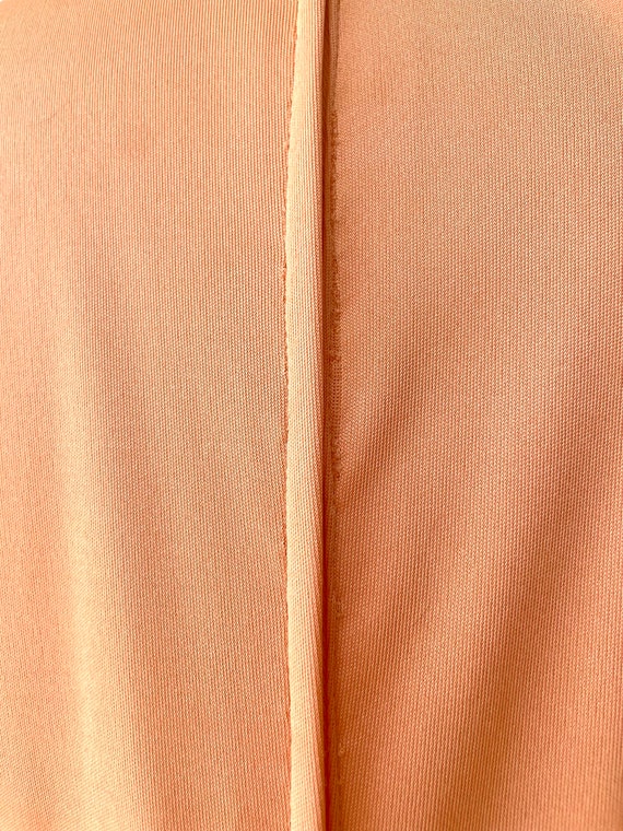 Vintage 1970s Peach Pleated Jersey Maxi Dress - image 6