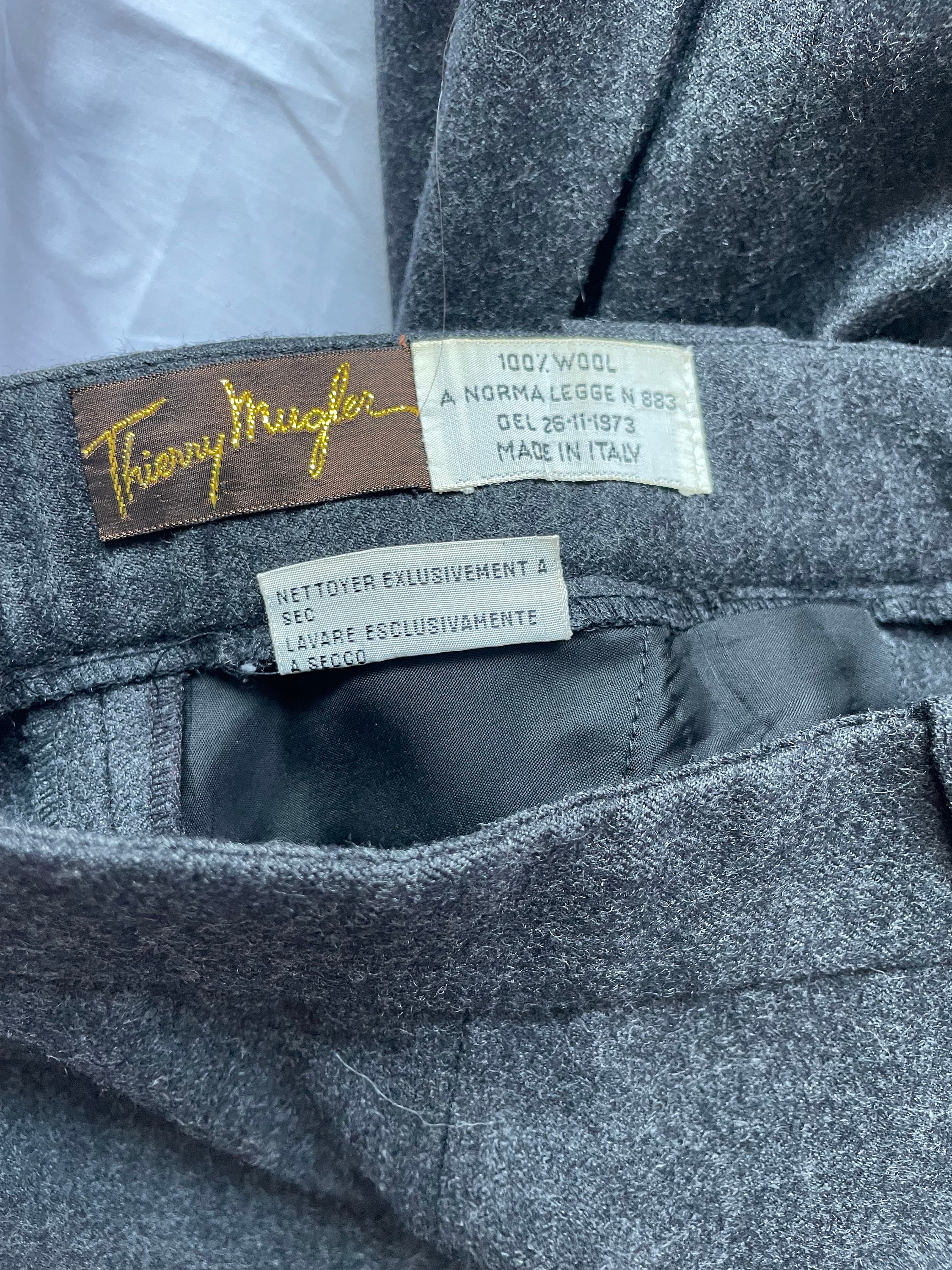 Pantalon En Cuir Marron Thierry Mugler Taille 36 - Occasion Très Bon état - Coupe Droite