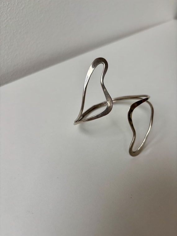 Vintage Taxco Mexico Sterling Silver Modernist Cuff Bracelet