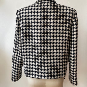 Vintage 1960s Wool Cropped Houndstooth Jacket image 4