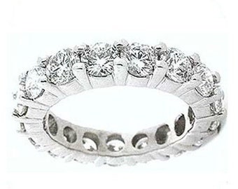 6.30 ct Round Diamond Ring 14k Gold Eternity Band F-G SI1 Size 7 0.45 ct each