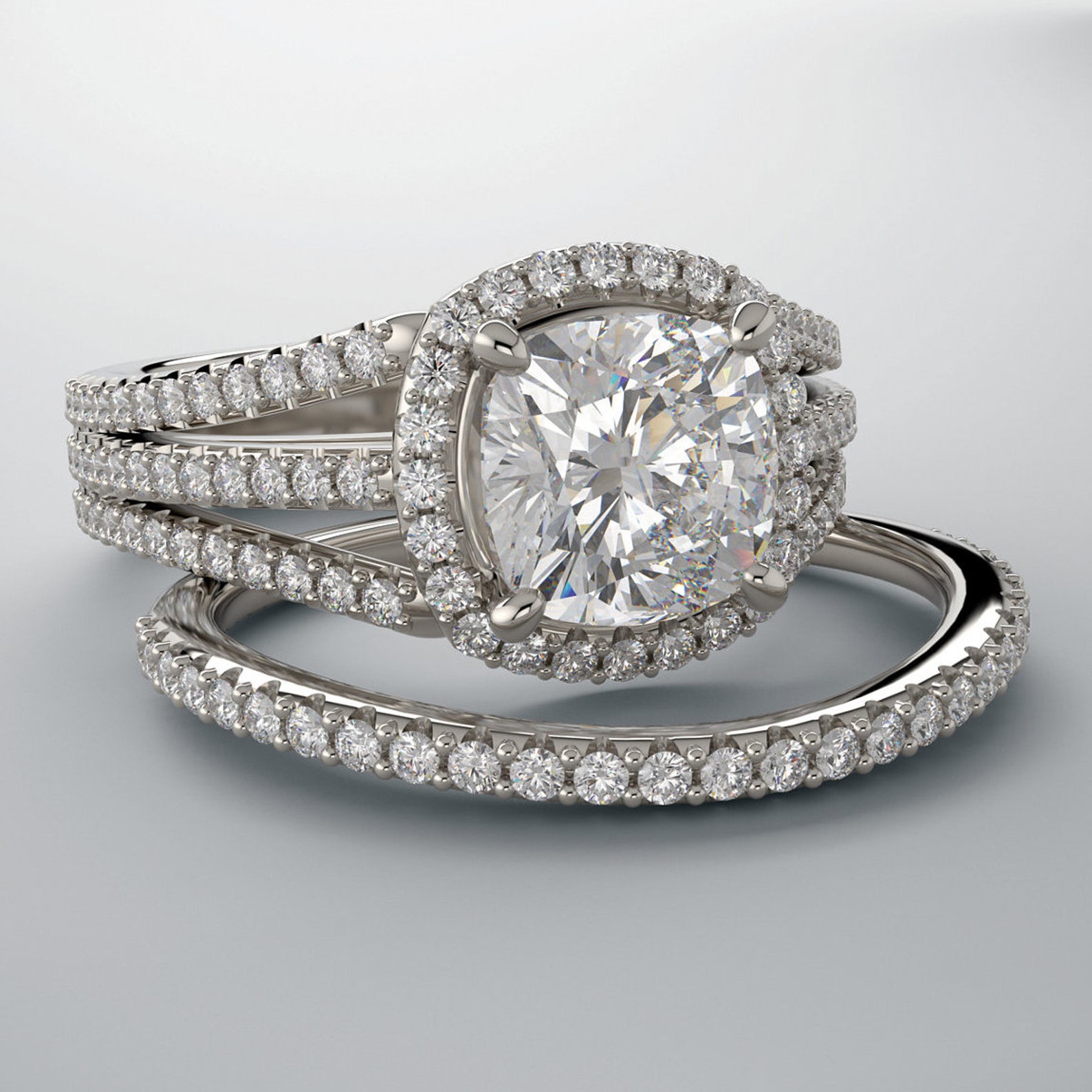 1.50 ct Cushion Cut Diamond Engagement Wedding Ring 14k