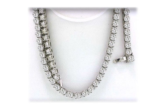 round diamond tennis necklace