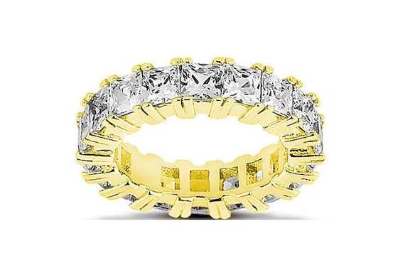 Ct Princess Cut Diamond Ring 18k Yellow Gold Eternity Band
