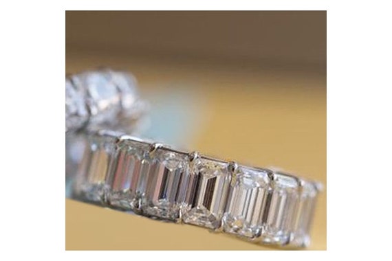 6 carat emerald cut eternity band
