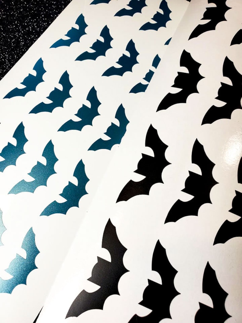 Bat Side Sticker Bat Vinyl Decals | Set of 40, Halloween Stickers - Etsy