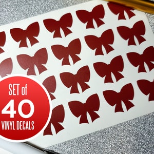 40 Bow Decals | Bow Vinyl Decals | Bow Stickers | Christmas Decals | Sticker Sheets | Holiday Decals