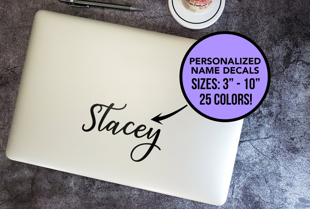 Personalized Name Decal | Custom Vinyl Stickers for Laptop, Water ...
