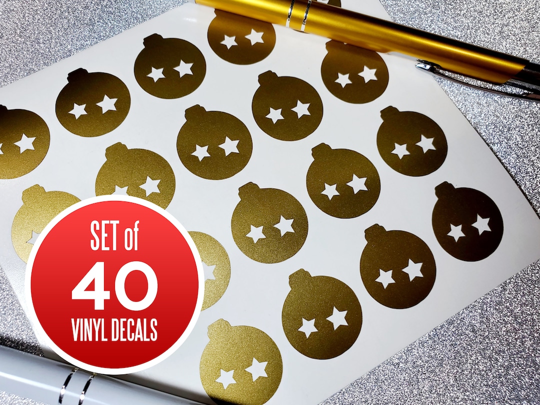 40 Ornament Decals Vinyl Decals Decal Sheets Round Etsy