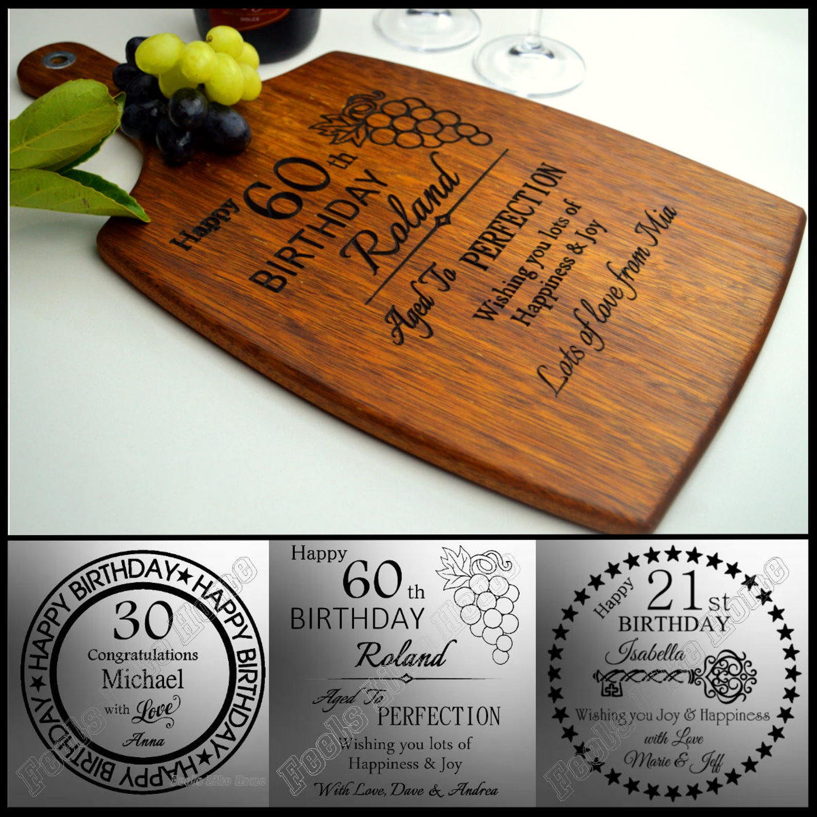 Personalised Birthday Gift Cutting Board Custom Made 21st 30th Etsy