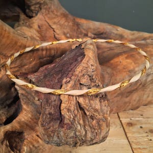 Handmade Pair Orthodox Wedding Crown (Stefana) Wooden Rod Twisted With 925 Silver Gold Plated Carved Flowers Rod