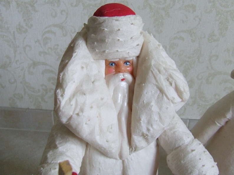 Paper mache. Santa Claus. vintage santa. vintage Christmas Etsy