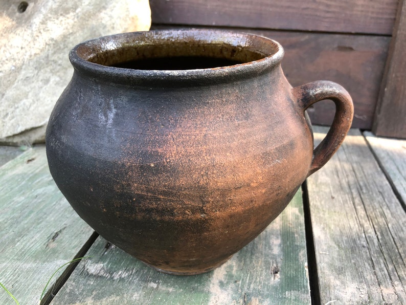 Old Clay Pot Black Pottery Antique Primitive Clay Pot With Etsy UK