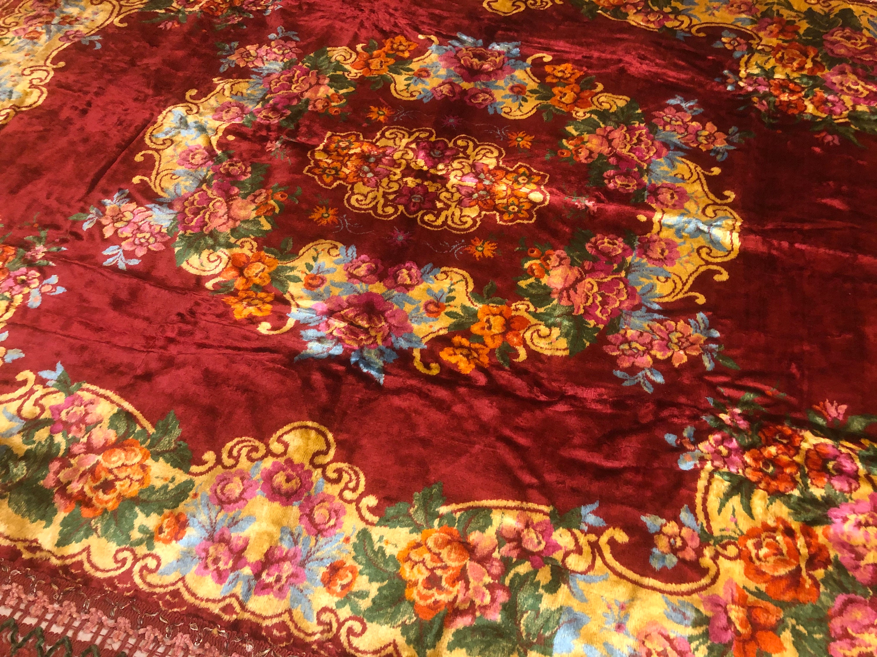 Vintage Velvet italian bedspread sofa throw floral bedspread Etsy