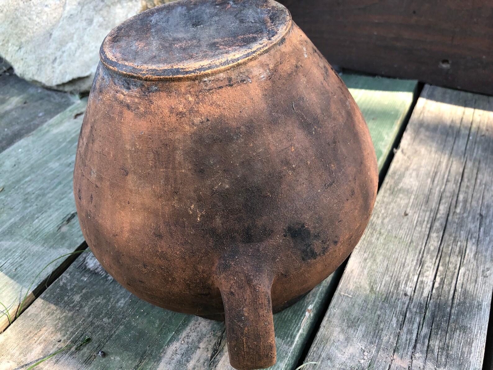 Old Clay Pot black pottery Antique primitive clay pot with Etsy