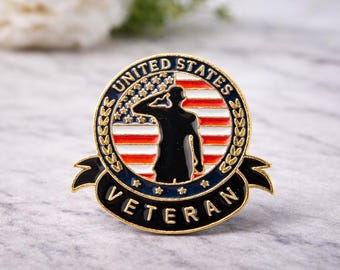 Set of 20 United States Veteran Enamel Pin – Saluting Soldier, American ...