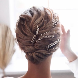Gold Bridal hair pins, Wedding hair pins, Bridal hair vine, Bridal headpiece, bridal hair piece, Wedding hair piece, Bridesmaid hair pins