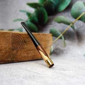 Cigarette holder hand carved , short cigarette holder, Handmade 3.81&quot;/97 mm,Fits regular cigarettes, handmade wooden cigarette holder