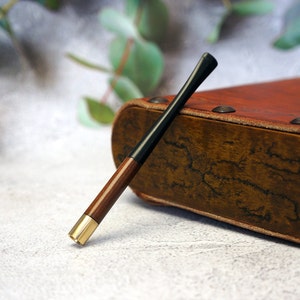 Мундштук, короткий мундштук, ручная работа 3,81"/97 мм, подходит для тонких сигарет, мундштук ручной работы, деревянный мундштук