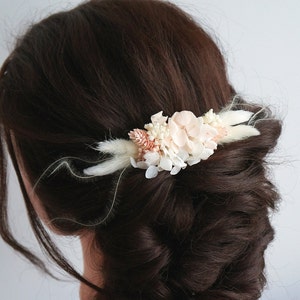 Bridal hair comb, wedding flower hairpiece, floral hair comb, rustic dried flower headpiece, wedding headpiece, bridal hair piece