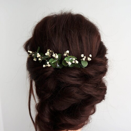 Eucalyptus Bridal Hair Piece, Wedding Hair Pins, Bridal Hair  display picture 2