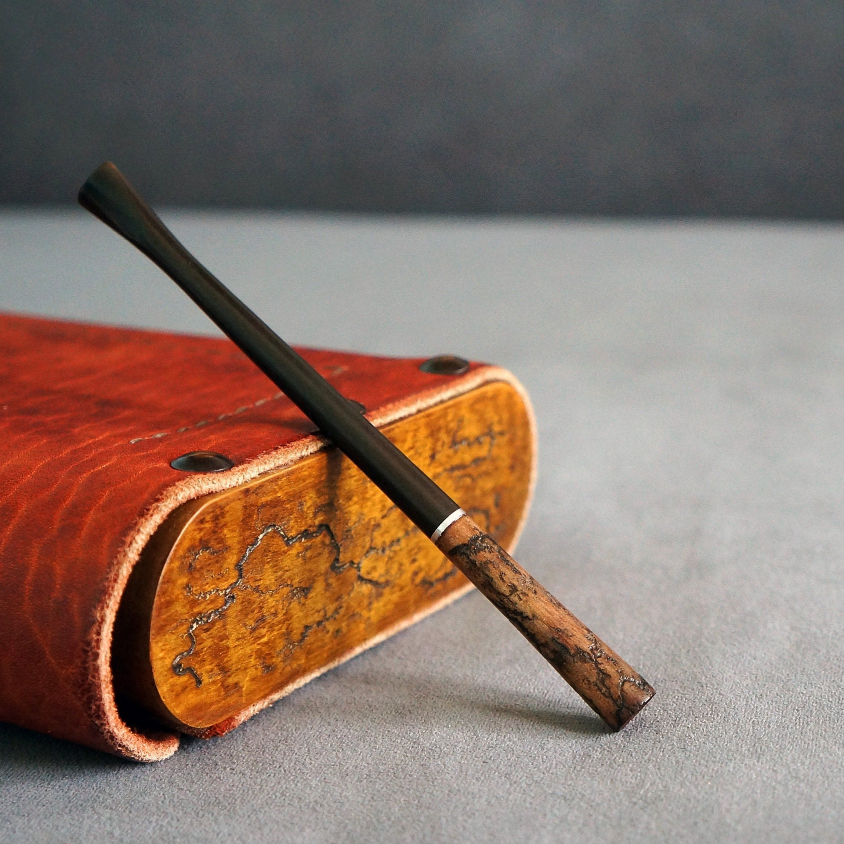 Wooden cigarette holder "Lightning", long cigarette holder. Handmade 5.11"/140mm, Fits standart cigarettes, hand carved cigarette holder