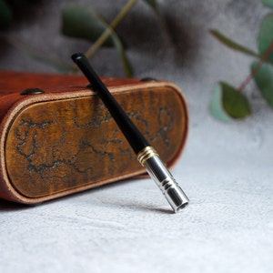 Cigarette holder, short cigarette holder, Handmade 3.81&quot;/97 mm, Fits slim cigarettes, handmade cigarette holder, metal cigarette holder